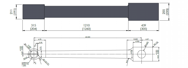 Connecting rod forging drawing