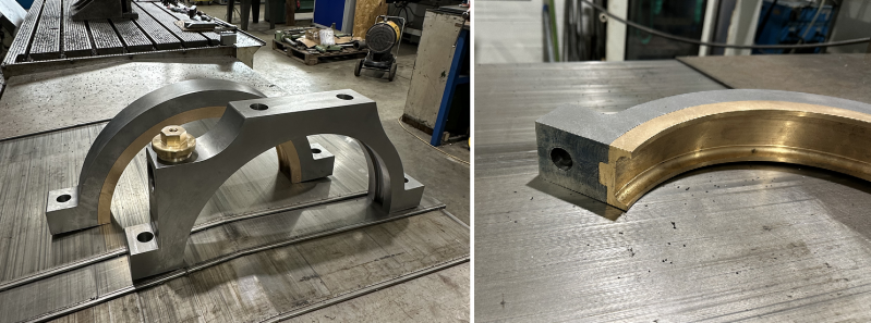 Machined eccentric strap and liner